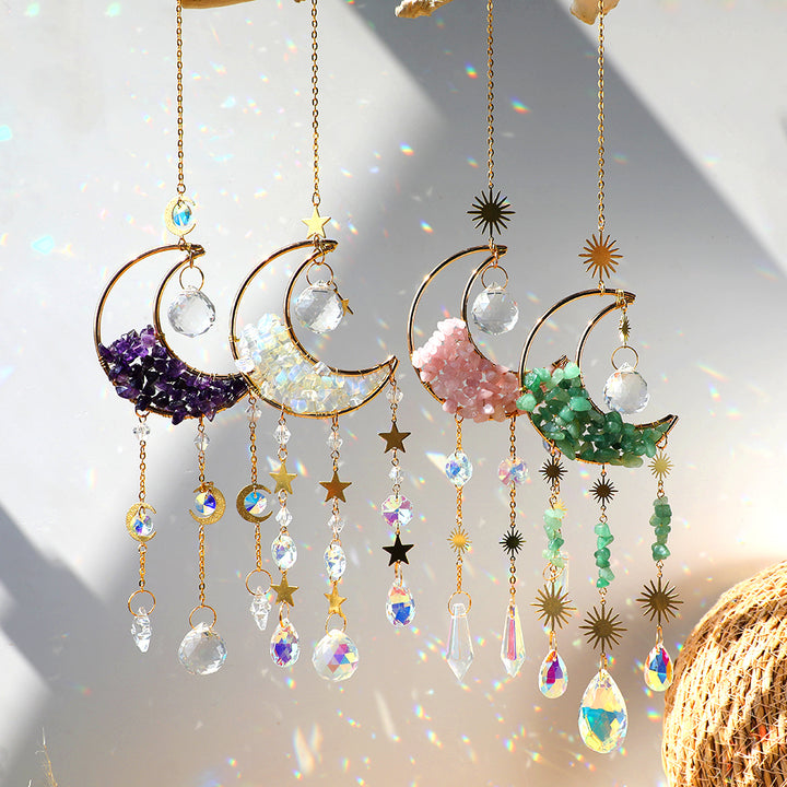 Moon Crystal Suncatcher Decor Prism