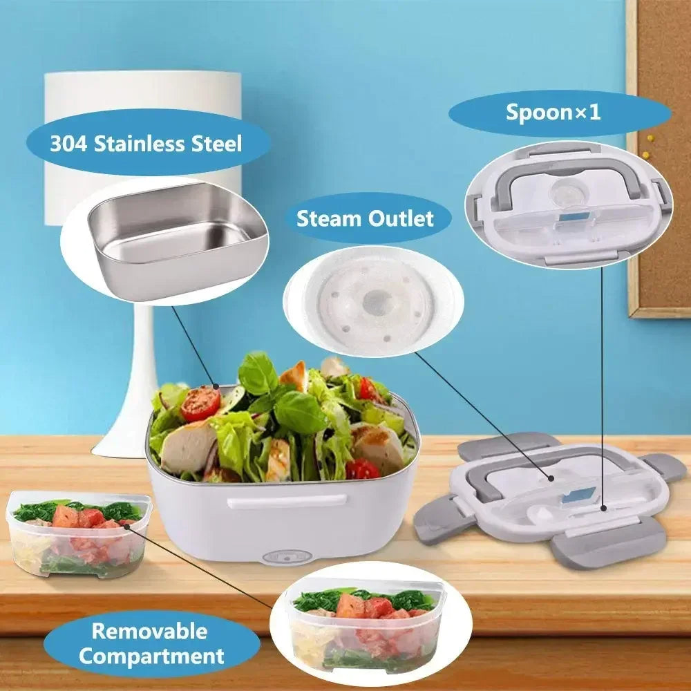 Portable Electric Heating Lunch Box – Fast Food Warmer for Home, Office & Travel